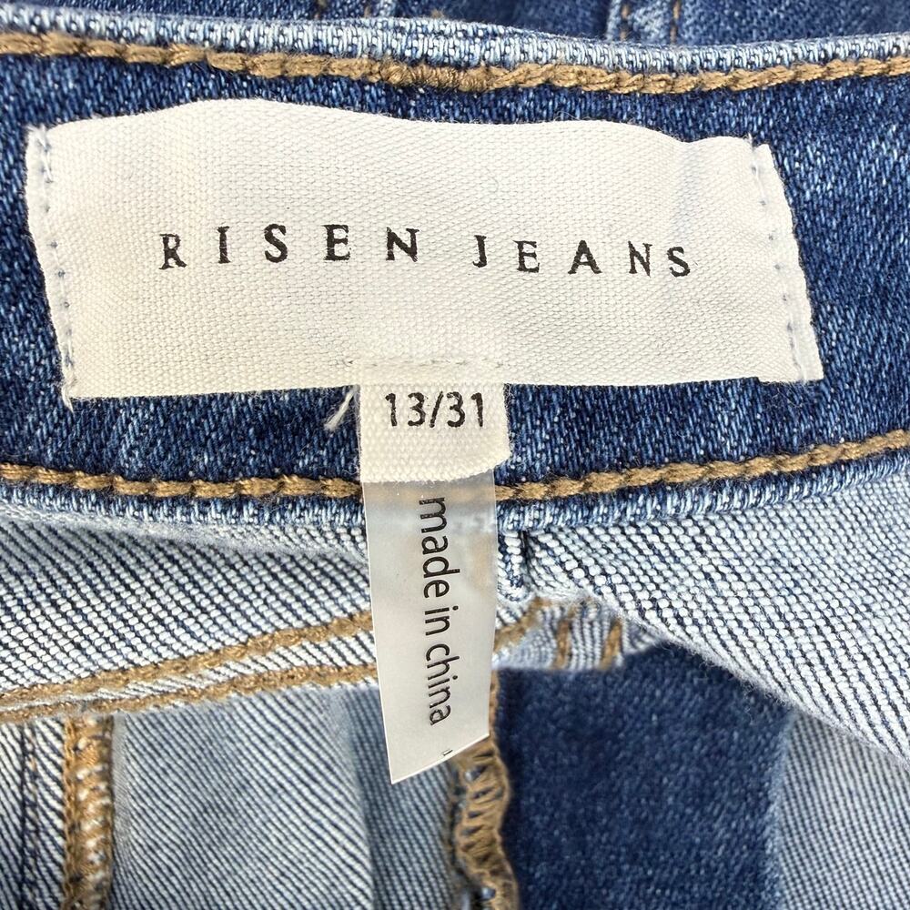 Risen Jeans Women's 13/31 Blue Patch Pocket Cargo Jeans EUC - Picture 6 of 14